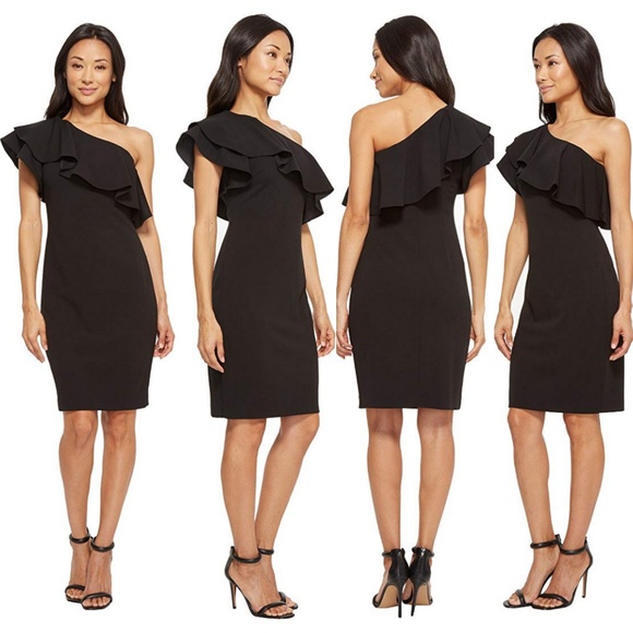 NWT* Vince Camuto One Ruffle Shoulder Dress - Picture 2 of 6